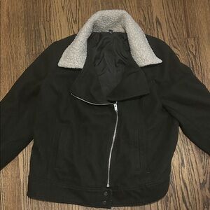 Torrid Deep Olive green Jacket with White Sherpa Collar